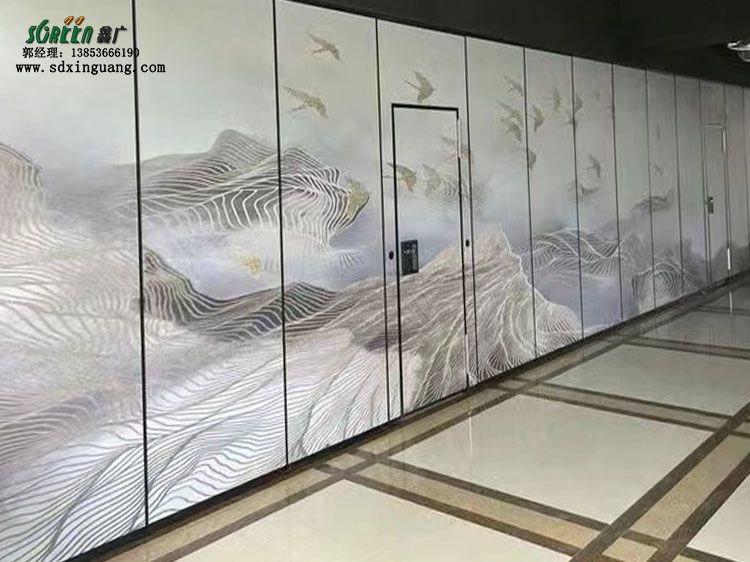 濰坊活動隔斷廠家酒店活動隔斷墻，展廳折疊推拉門，移動屏風高隔